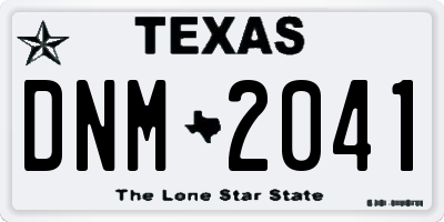 TX license plate DNM2041