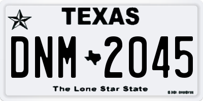 TX license plate DNM2045
