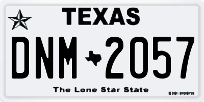 TX license plate DNM2057