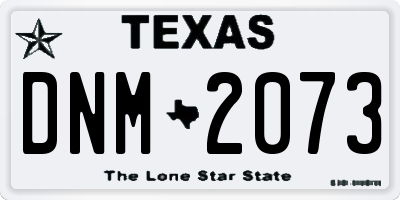 TX license plate DNM2073