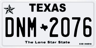 TX license plate DNM2076