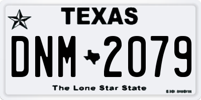 TX license plate DNM2079