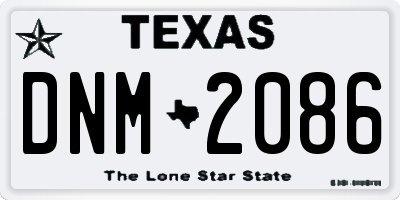 TX license plate DNM2086
