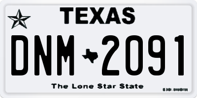TX license plate DNM2091