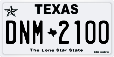 TX license plate DNM2100