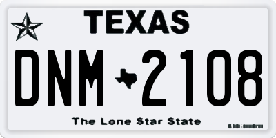 TX license plate DNM2108