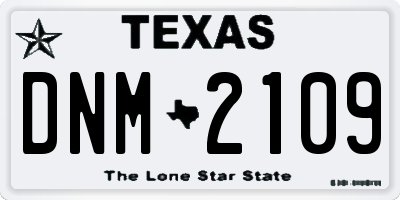 TX license plate DNM2109