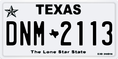 TX license plate DNM2113