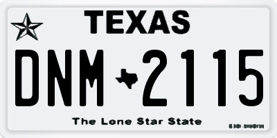 TX license plate DNM2115