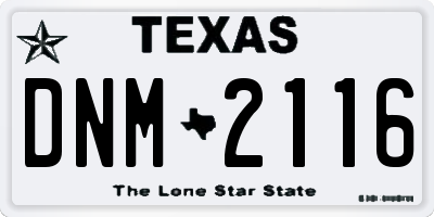 TX license plate DNM2116