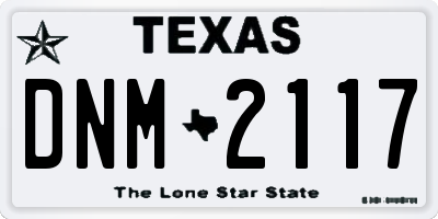 TX license plate DNM2117