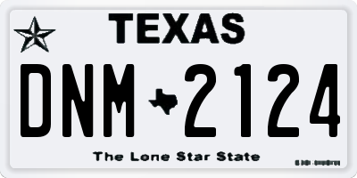 TX license plate DNM2124