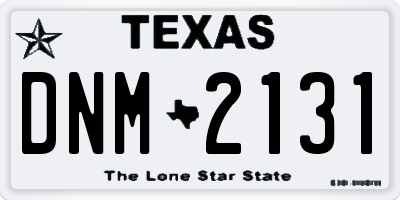 TX license plate DNM2131