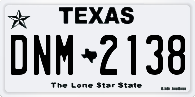 TX license plate DNM2138