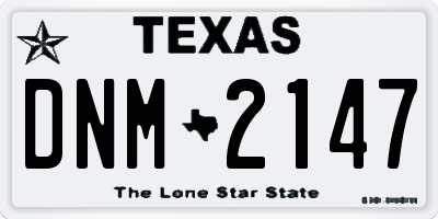 TX license plate DNM2147