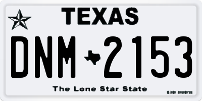 TX license plate DNM2153