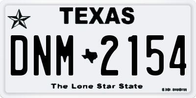 TX license plate DNM2154