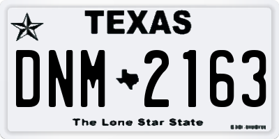 TX license plate DNM2163