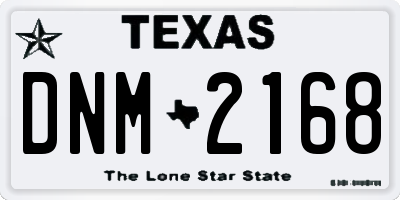 TX license plate DNM2168