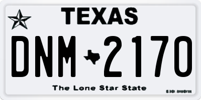 TX license plate DNM2170