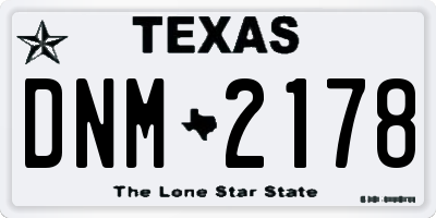 TX license plate DNM2178