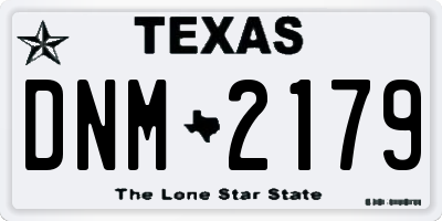 TX license plate DNM2179