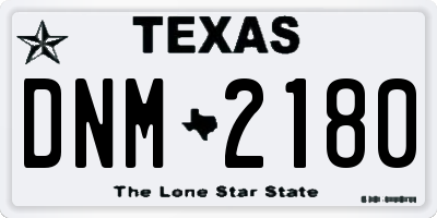 TX license plate DNM2180