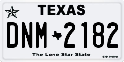 TX license plate DNM2182