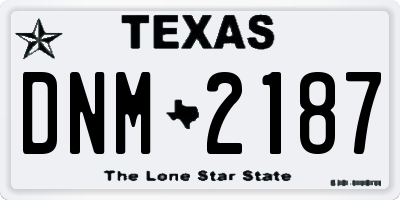 TX license plate DNM2187