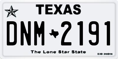TX license plate DNM2191