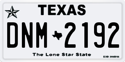 TX license plate DNM2192