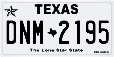 TX license plate DNM2195