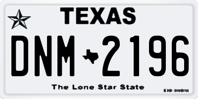 TX license plate DNM2196