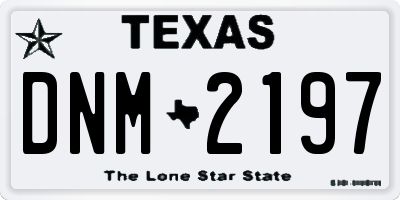 TX license plate DNM2197