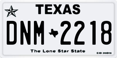 TX license plate DNM2218