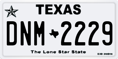 TX license plate DNM2229