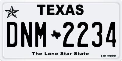 TX license plate DNM2234