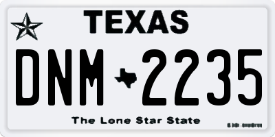 TX license plate DNM2235