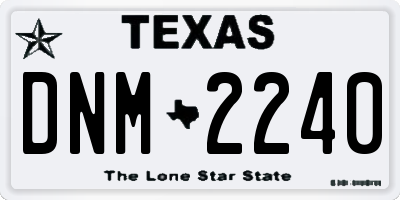 TX license plate DNM2240