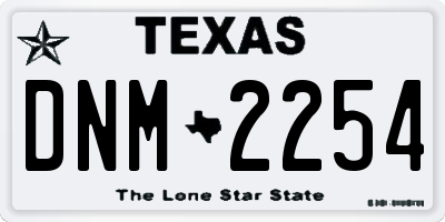 TX license plate DNM2254