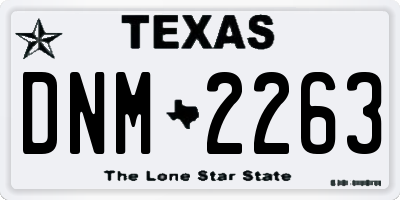 TX license plate DNM2263