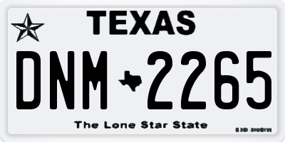 TX license plate DNM2265