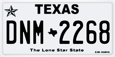 TX license plate DNM2268