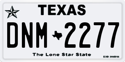 TX license plate DNM2277