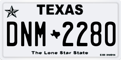 TX license plate DNM2280