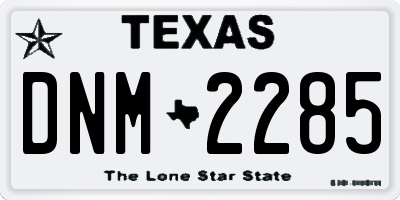 TX license plate DNM2285