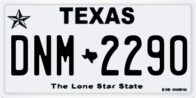 TX license plate DNM2290