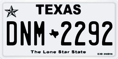 TX license plate DNM2292