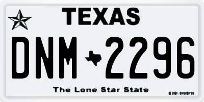 TX license plate DNM2296