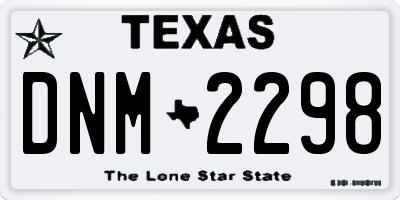 TX license plate DNM2298